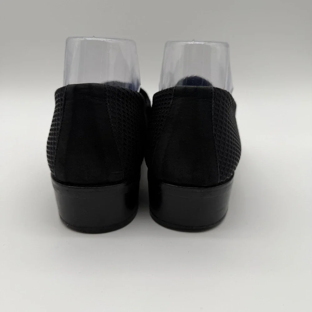 Donald J Pliner Women's Mesh Slip On Loafers Low Block Heels Black Size 9.5